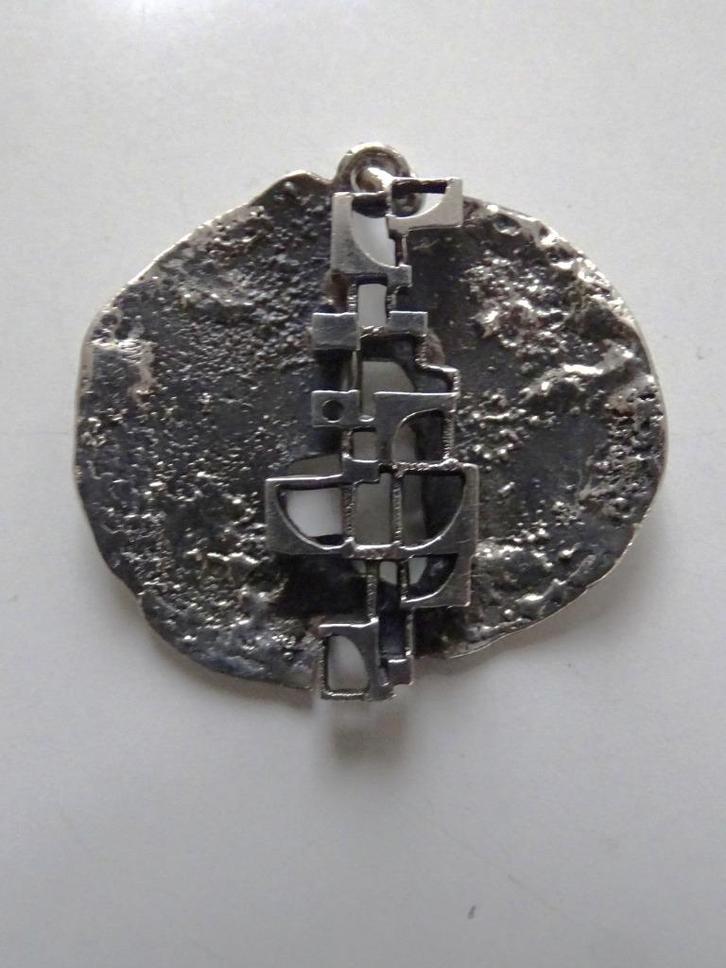 Vintage Brutalistische Hanger Kordes & Lichtenfels, Sieraden, Tassen en Uiterlijk, Kettinghangers, Zo goed als nieuw, Zilver, Zilver
