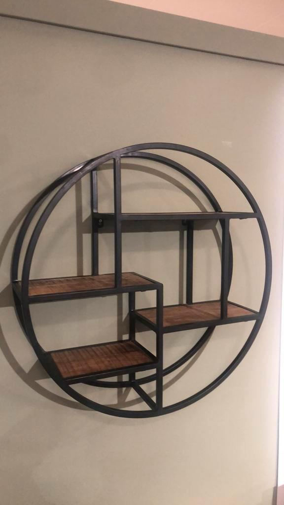 Nijwie wandrek Castro: mango hout en staal: Stuntprijs!!, Huis en Inrichting, Woonaccessoires | Wandplanken en Boekenplanken, Nieuw