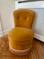 Boudoir stoeltje stoel cocktail fauteuil okergeel, Huis en Inrichting, Fauteuils, Ophalen, Zo goed als nieuw