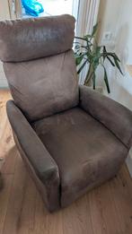 Bruine fauteil microleder, Ophalen, Gebruikt, 75 tot 100 cm