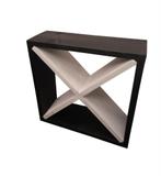 wijnrek stoer hout – zwart met wit steigerhout (55x55 cm), Ophalen, Zo goed als nieuw, Hout, 5 tot 15 flessen
