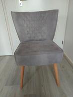 Grijze stoel met houten poten, Ophalen, Zo goed als nieuw, Stof, Eén