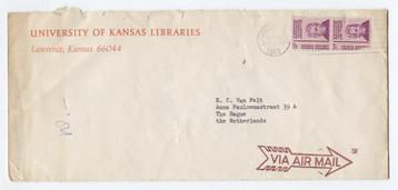 Envelop Amerika met 2x perfins beschikbaar voor biedingen