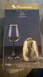 4 wijnglazen en 4 waterglazen met gouden randje, Ophalen, Zo goed als nieuw, Overige typen