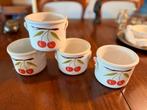 4 x vintage keramieke kersen potjes, NVT, Gebruikt, Keramiek, NVT