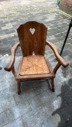 Oud houten stoeltje met rieten zitting, Antiek en Kunst, Ophalen