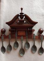 Antieke lepelrek met tinnen lepels, Ophalen of Verzenden