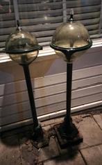 2 stuks aluminium staande tuinlantaarns met opknapwek, Tuin en Terras, Buitenverlichting, Gebruikt, Staande lamp, Aluminium, Ophalen of Verzenden