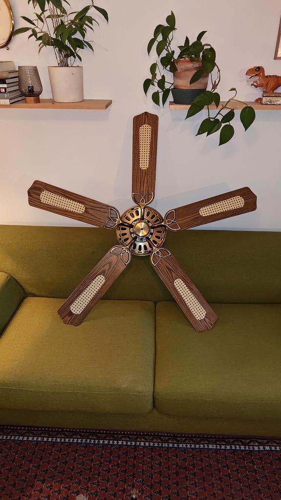 Vintage plafondventilator, Witgoed en Apparatuur, Ventilatoren, Zo goed als nieuw, Plafondventilator, Ophalen