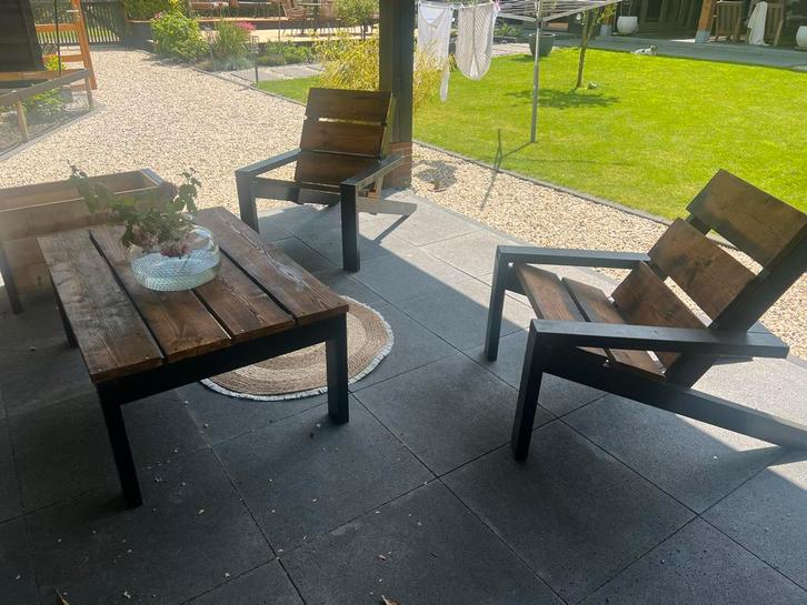 Massief Houten Tuinset - Zo Goed Als Nieuw!, Tuin en Terras, Tuinsets en Loungesets, Zo goed als nieuw, Tuinset, Hout, 2 zitplaatsen