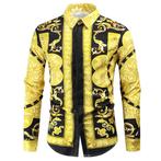 Heren barok overhemd 17 luxe gouden klassiek shirt zwart, Kleding | Heren, Nieuw, Verzenden