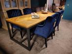 *VOORRAAD* 4 Landelijke Eetkamerstoelen Victoria Blauw (8), Huis en Inrichting, Stoelen, Blauw, Nieuw, Ophalen of Verzenden, Vier