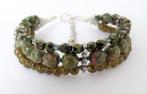 Groene armband met Tsjechisch facet en Unakiet edelsteen, Overige materialen, Met edelsteen, Nieuw, Ophalen of Verzenden