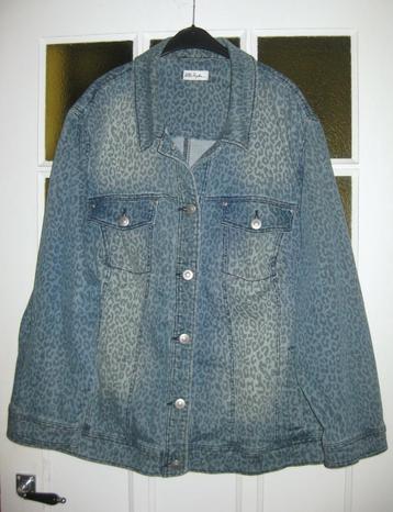 Spijkerjack luipaardprint stonewashed / Ulla Popken mt 58 60 beschikbaar voor biedingen
