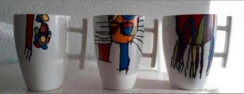 Drie Design Bekers, Huis en Inrichting, Keuken | Servies, Zo goed als nieuw, Kop(pen) en/of Schotel(s), Overige stijlen, Ophalen of Verzenden
