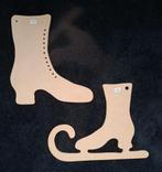 Nieuw: 2 houten decoupage laars / schaats, Ophalen of Verzenden, Nieuw, Materiaal