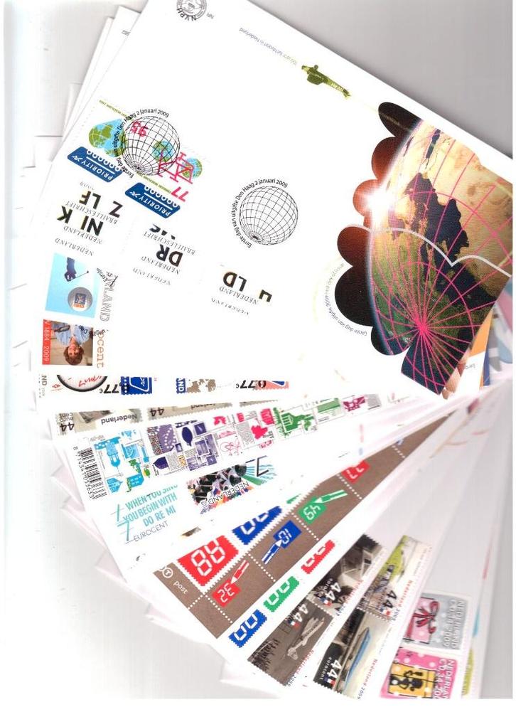 fdc's nederland jaargang  2009, Postzegels en Munten, Postzegels | Eerstedagenveloppen, Onbeschreven, Nederland, Ophalen of Verzenden