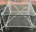 Te koop 2 glazen salontafels, Huis en Inrichting, Tafels | Salontafels, Ophalen, Gebruikt, 100 tot 150 cm, 50 tot 100 cm