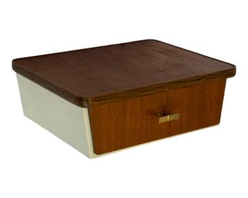 Vintage Zwevend Nachtkastje Met Één Lade, Jaren 60 Teak beschikbaar voor biedingen