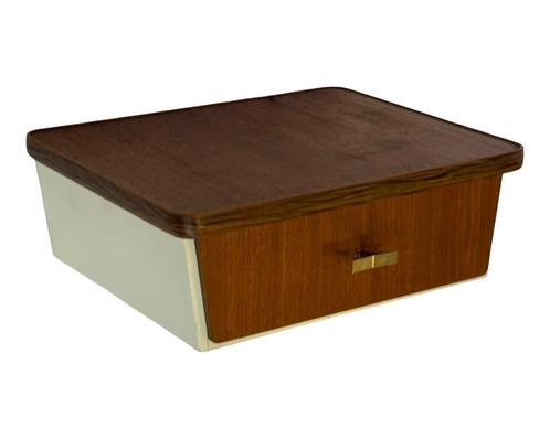 Vintage Zwevend Nachtkastje Met Één Lade, Jaren 60 Teak, Huis en Inrichting, Slaapkamer | Nachtkastjes, Gebruikt, Minder dan 55 cm