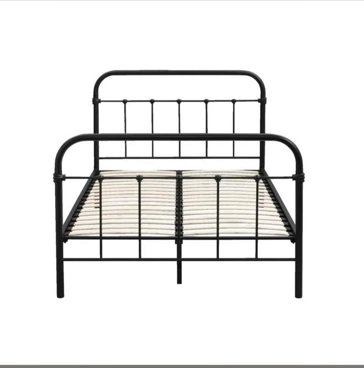 Mooie bedframe - Stijlvol en stevig, Huis en Inrichting, Slaapkamer | Bedden, Gebruikt, Twijfelaar, 120 cm, Metaal, Zwart, Ophalen