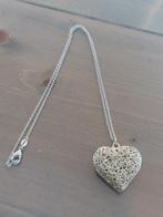 Zilveren ketting met groot Hart zgan, Met hanger, Ophalen of Verzenden, Zo goed als nieuw, Zilver