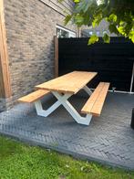 Douglas Picknicktafel met Stalen Onderstel 240 cm, Tuin en Terras, Picknicktafels, Ophalen, Nieuw, Rechthoekig, Hout