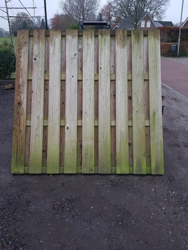 4 x Tuinscherm schuttingen scherm grenen 180/180, Tuin en Terras, Schuttingen, Gebruikt, Hout, 1 tot 2 meter, Minder dan 3 meter