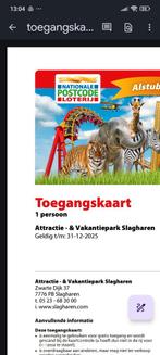 4 kaarten voor Slagharen, Tickets en Kaartjes, Drie personen of meer, Ticket of Toegangskaart