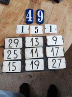14 diverse emaille huisnummers, Antiek en Kunst, Antiek | Emaille, Ophalen of Verzenden