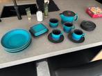 Servies Ceramano West Germani turquoise, Huis en Inrichting, Ophalen, Zo goed als nieuw, Bord(en), Overige stijlen