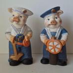 2 Zeelieden/ spaarvarkens, Verzamelen, Spaarpotten, Ophalen of Verzenden, Gebruikt, Steen, Aardewerk of Keramiek, Dier