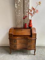 Secretaire vintage ingelegd hout jaren mid century, Huis en Inrichting, Kasten | Secretaires, Ophalen, Gebruikt, ., 2de hands