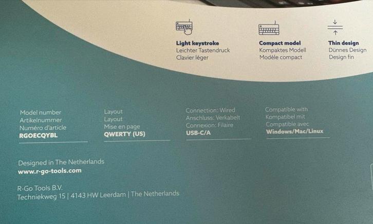 Compact Ergonomisch Toetsenbord, Computers en Software, Toetsenborden, Nieuw, Qwerty, Bedraad, Ergonomisch, Ophalen of Verzenden