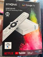 Strong LEAP-S3+V2 4K UHD Google TV Box - Nieuw, Audio, Tv en Foto, Mediaspelers, Ophalen, Nieuw, HDMI, Zonder harde schijf