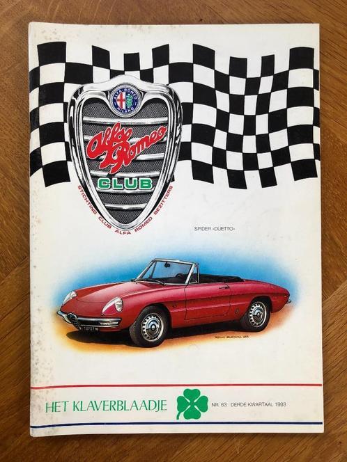 Het Klaverblaadje nr. 63 1993 Alfa Romeo club SCARB, Boeken, Auto's | Folders en Tijdschriften, Zo goed als nieuw, Alfa Romeo