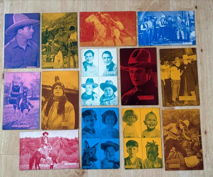 Oude Arcade Mutoscope Kaarten - Western Film Sterren, Verzamelen, Film en Tv, Zo goed als nieuw, Ophalen of Verzenden