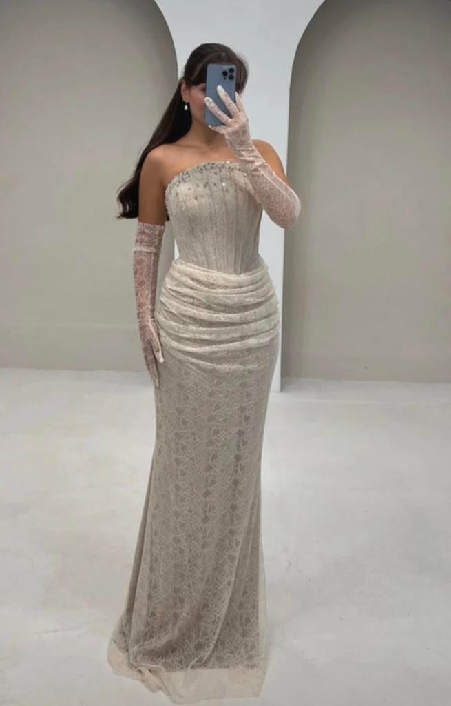 Tuyadress jurk/  abiye / avondjurk NIEUW, Ophalen of Verzenden, Zo goed als nieuw, Maat 42/44 (L), Galajurk