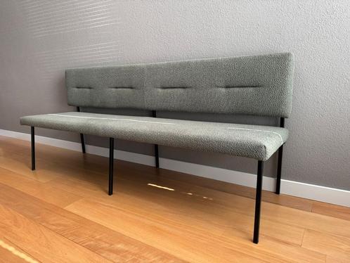 3-zits eetkamerbank olijfgroen, Huis en Inrichting, Banken | Bankstellen, Zo goed als nieuw, Rechte bank, Driepersoons, 150 tot 200 cm
