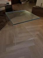 Salon/bijzettafel kubus acrylaat 50x50 met dikke glasplaat, Ophalen, Vierkant, 50 tot 100 cm, Zo goed als nieuw