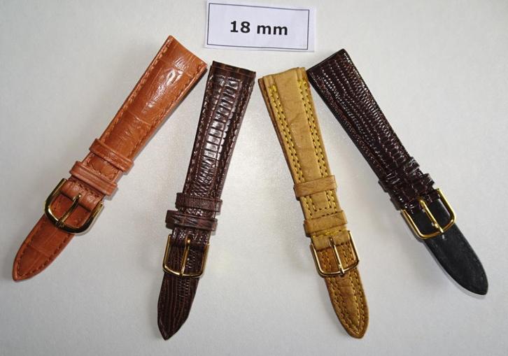 Horlogebandje Leder  18mm, Sieraden, Tassen en Uiterlijk, Overige Accessoires, Nieuw, Ophalen of Verzenden