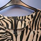 Caroline Biss bruin zwarte zebra print jurk 3/4 mw 44 47781, Bruin, ., Maat 42/44 (L), Ophalen of Verzenden