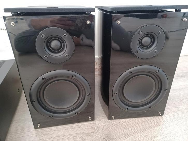 Hitachi Bookshelf Luidsprekers AXM 9210 C Speakers Hoogglans, Audio, Tv en Foto, Luidsprekers, Zo goed als nieuw, Front, Rear of Stereo speakers