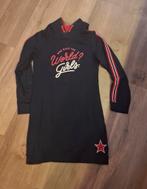 Donkerblauwe jurk, tuniek met opdruk en capuchon, 158 / 164, Gebruikt, Europe Kids, Meisje, Ophalen of Verzenden