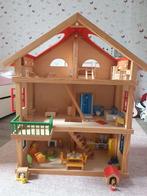 Groot poppenhuis (Goki) met inhoud (Hape), Kinderen en Baby's, Speelgoed | Poppenhuizen, Ophalen, Gebruikt, Poppenhuis