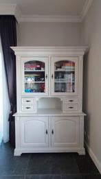 Mooie houten witte buffetkast / vitrinekast, Ophalen, 25 tot 50 cm, Met deur(en), 100 tot 150 cm