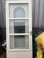 Houten Achterdeur met Glas, Doe-het-zelf en Verbouw, Deuren en Horren, Ophalen, Gebruikt, 80 tot 100 cm, Buitendeur