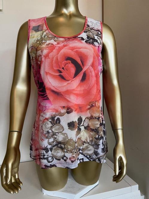 Gerry Weber, mouwloze top, roos, zalmroze + beige , mt. 40, Kleding | Dames, Tops, Zo goed als nieuw, Maat 38/40 (M), Oranje, Zonder mouw