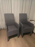 2 grijze fauteuils met wieltjes, Huis en Inrichting, Ophalen, Zo goed als nieuw, 75 tot 100 cm, 50 tot 75 cm
