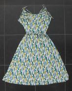 King Louie jurk, wit blauw groen geel bloem, spaghettiband M, Maat 38/40 (M), Ophalen of Verzenden, Zo goed als nieuw, Knielengte